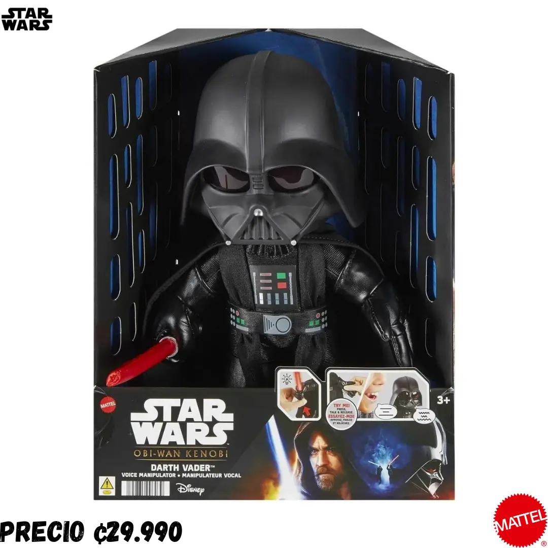 Figura coleccionable Darth Vader con luz y voz, producto oficial Mattel, Costa Rica