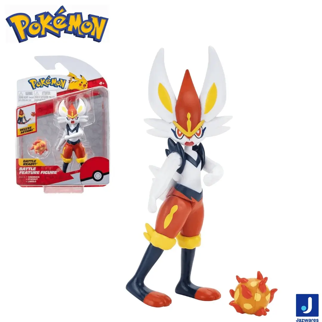 Figura Pokémon Cinderace PKW0164 – original de 11 cm – Jakks Pacific – disponible en Costa Rica