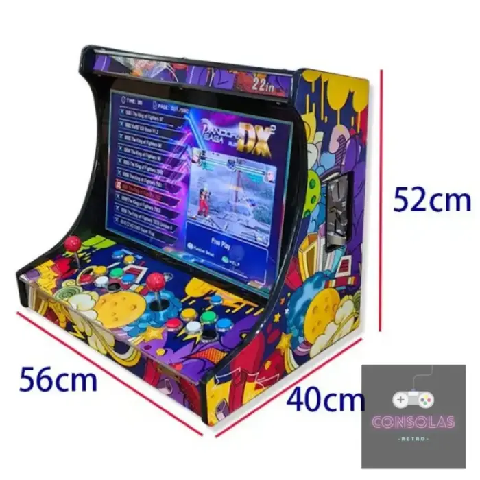 Consola Arcade retro de mesa con pantalla y 9 800 juegos