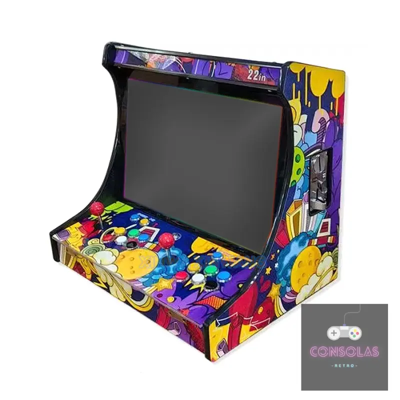 Consola Arcade Retro de Mesa 9800 Juegos con Pantalla 22” y 100 Fichas
