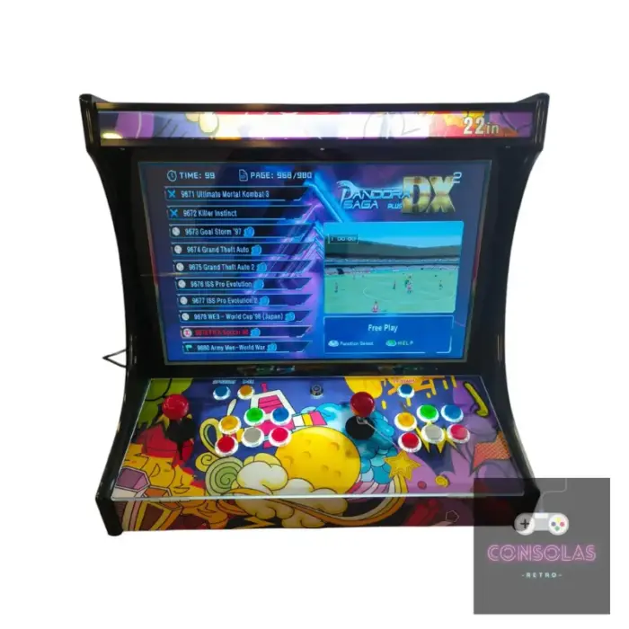 Consola Arcade retro de mesa con pantalla y 9 800 juegos