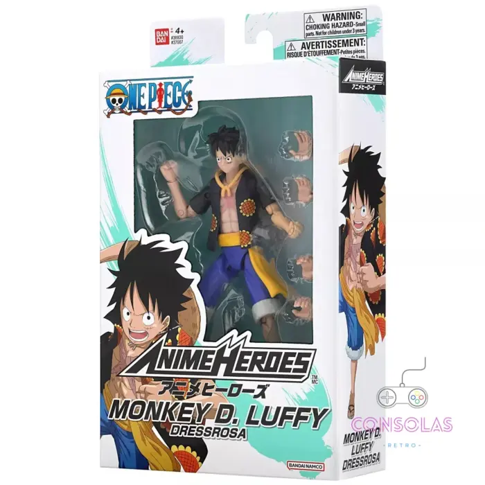 Figura oficial Anime Heroes Monkey D. Luffy Dressrosa One Piece Bandai 16.5 cm